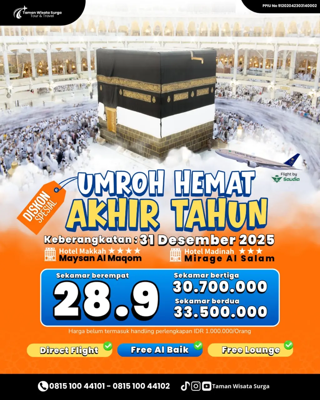Umroh Hemat Akhir Tahun 9D-31 Aug 2026